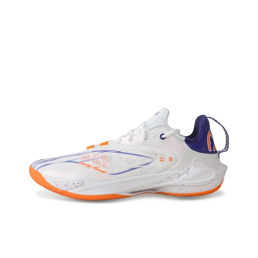 Li Ning Flash Strike 11 Textile, TPU Low top Basketball Shoes Men's White Orange ABAU053-29