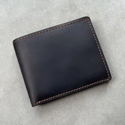 Retro Genuine Leather Mens Wallet with Coin Pocket Zipper Italian Leather Wallets Mens