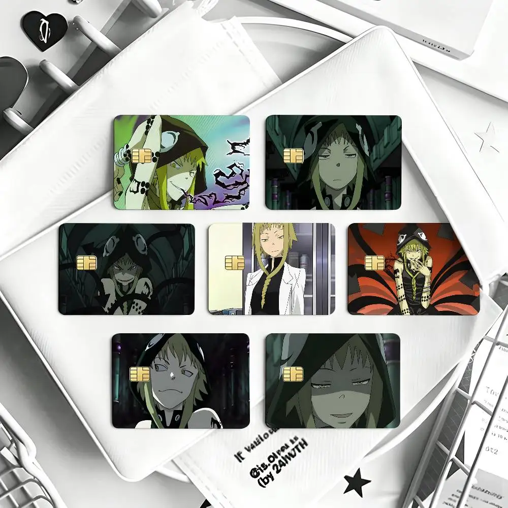 Medusa Gorgon Soul Eater Card Sticker Cartoon Art Credit Card Skin Anti Scratch Bank Debit Card Decal