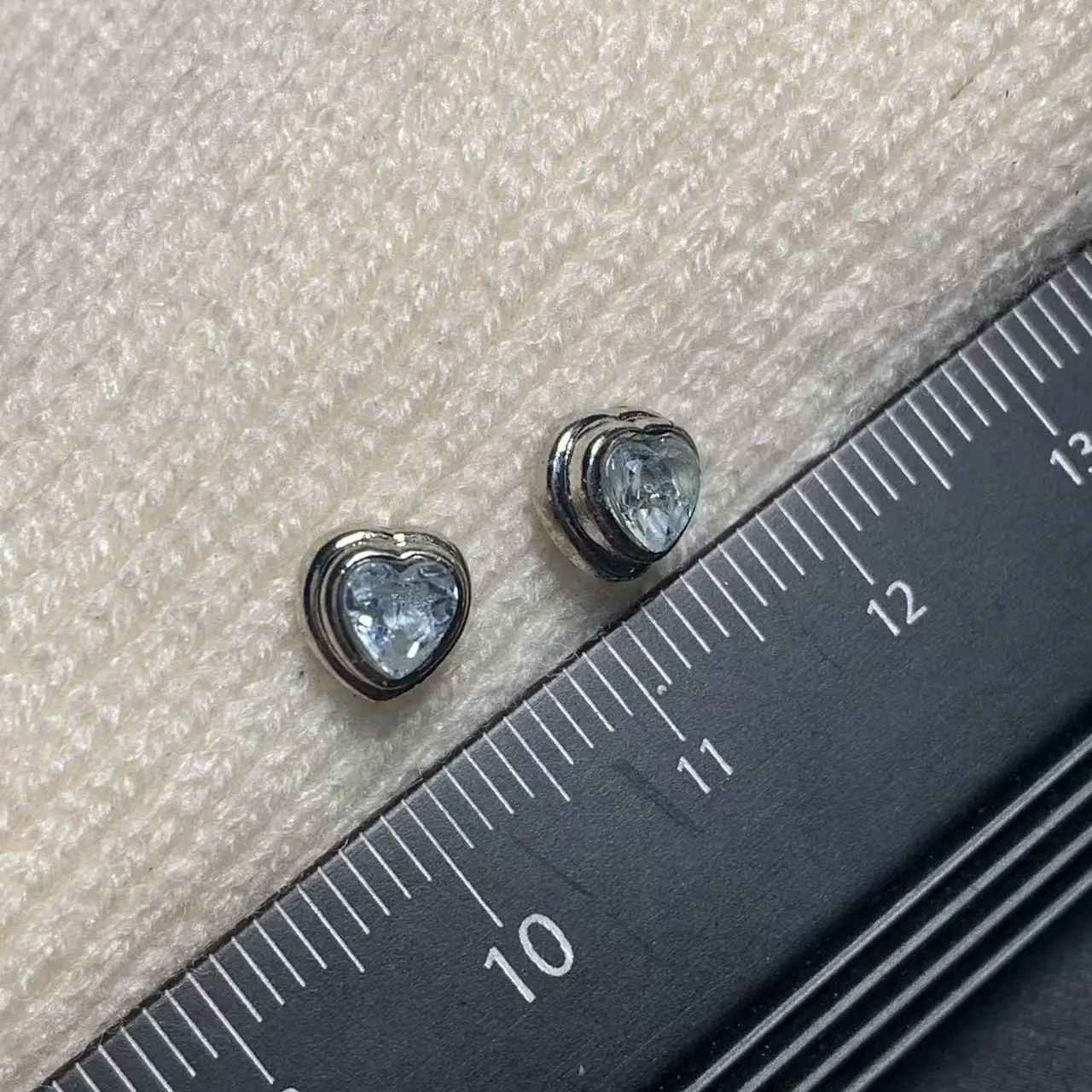 SMALL HEART 5MM Natural DARK Blue Topaz Stud Earrings For Women 925 Sterling Silver Jewelry Gift Simple Jewelry WEDDING SIMPLE view 5