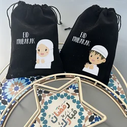 5pcs children boy girl eidi black bags Muslim Islamic Ramadan Kareem Eid Al-Fitr Eid Mubarak decoration kid gift money envelope