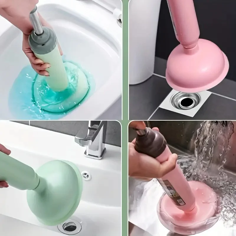 Toilet Plunger High Pressure Pump Anti Clogging Drain Cleaners Pipe Dredge Device For Bathroom Kitchen Sink Drain Clean Supplies