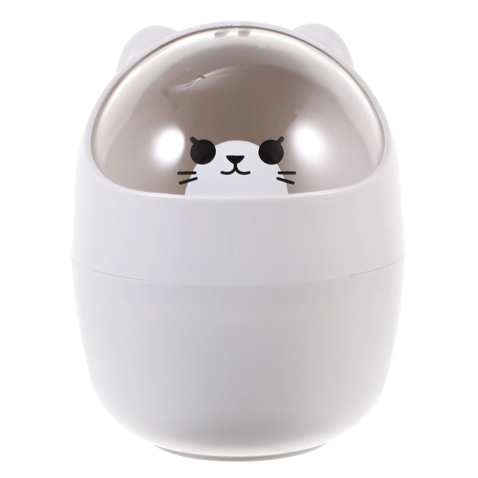 

Garbage Can Cartoon Container Multi-functional Storage Bin Lovely Desktop Trash Toy with Lid Plastic Carton Mini