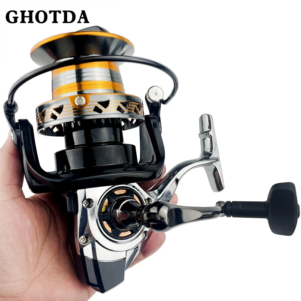 metal molinete de pesca rocker bracos leve ultra suave longo distante pesca equipamento acessorios grande roda livre 01