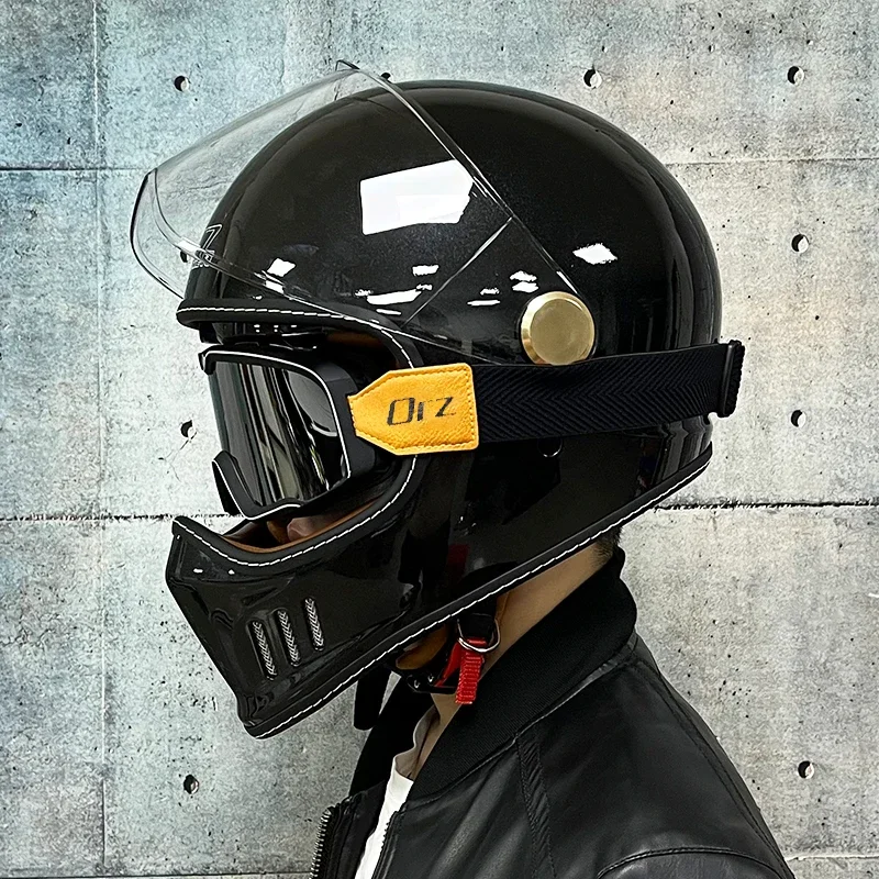 For ORZ-MY83 Retro motorcycle helmet, retro coffee racing, full face, DOT certification, JET