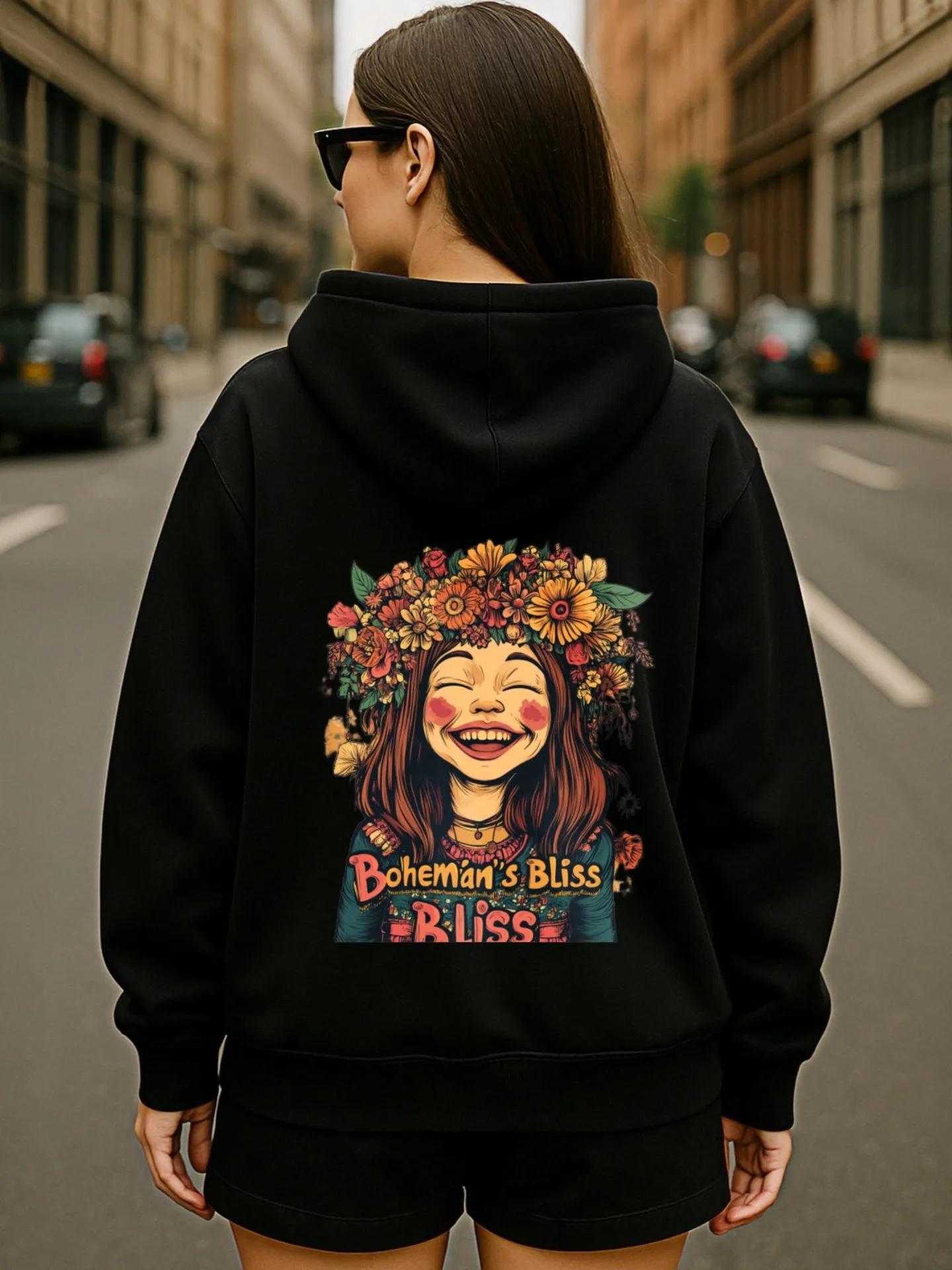 Moletom com capuz gráfico feminino, estampa de desenho animado, estética casual, tecido macio, uso diário casual, para homens jovens