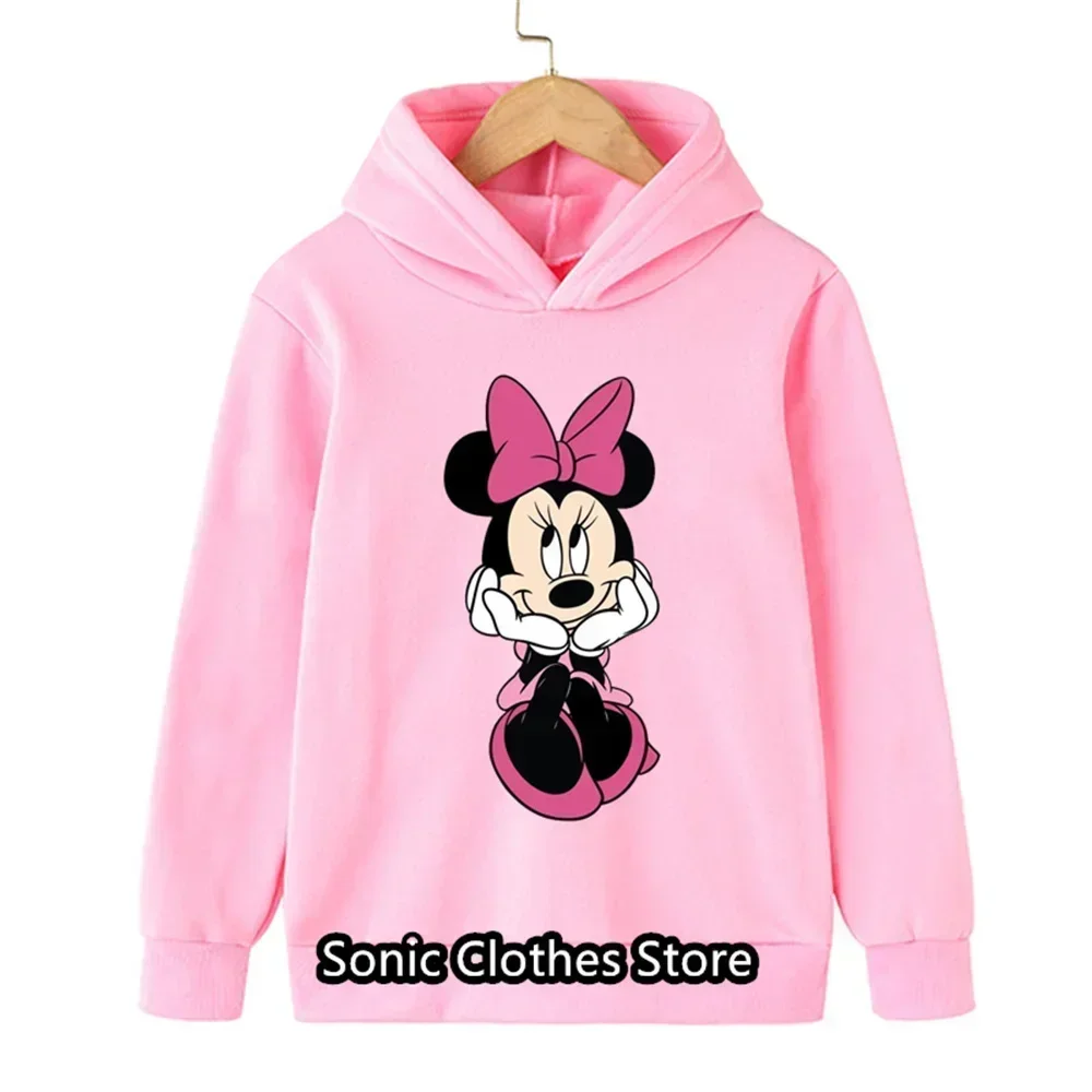 Mickey Mouse Sweatshirt Minnie Mouse Hoodie Kids Children Hoodies Autumn Fashion Boys Sweatshirts Girls Boys Clothes 3-14Years