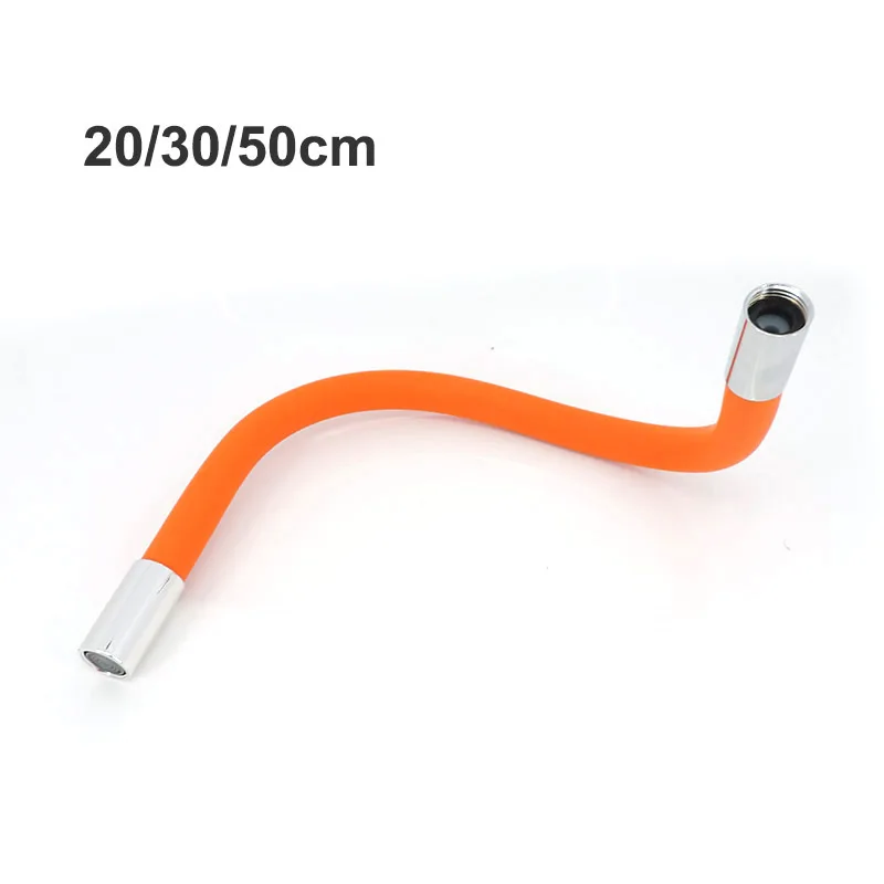 

20/30cm Flexible Kitchen valve Faucet Extension 360° Rotating Silicone Hose Water Tap Pipe Tube connector for Wash G1/2"