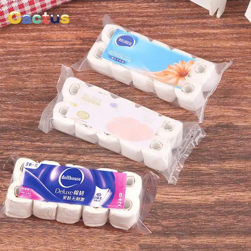 1:12 Dollhouse Miniature Toilet Hygienic Paper Towel Roll Papers Model Roll of Tissue Home Decor Toy Doll House Accessories Toys