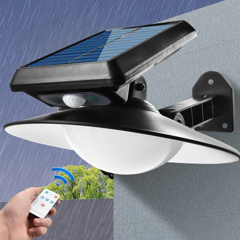 Outdoor Solar Powered LED Light with Motion Sensor External Wall Lamp Spotlight for Garden Street Lights Waterproof Sunlight