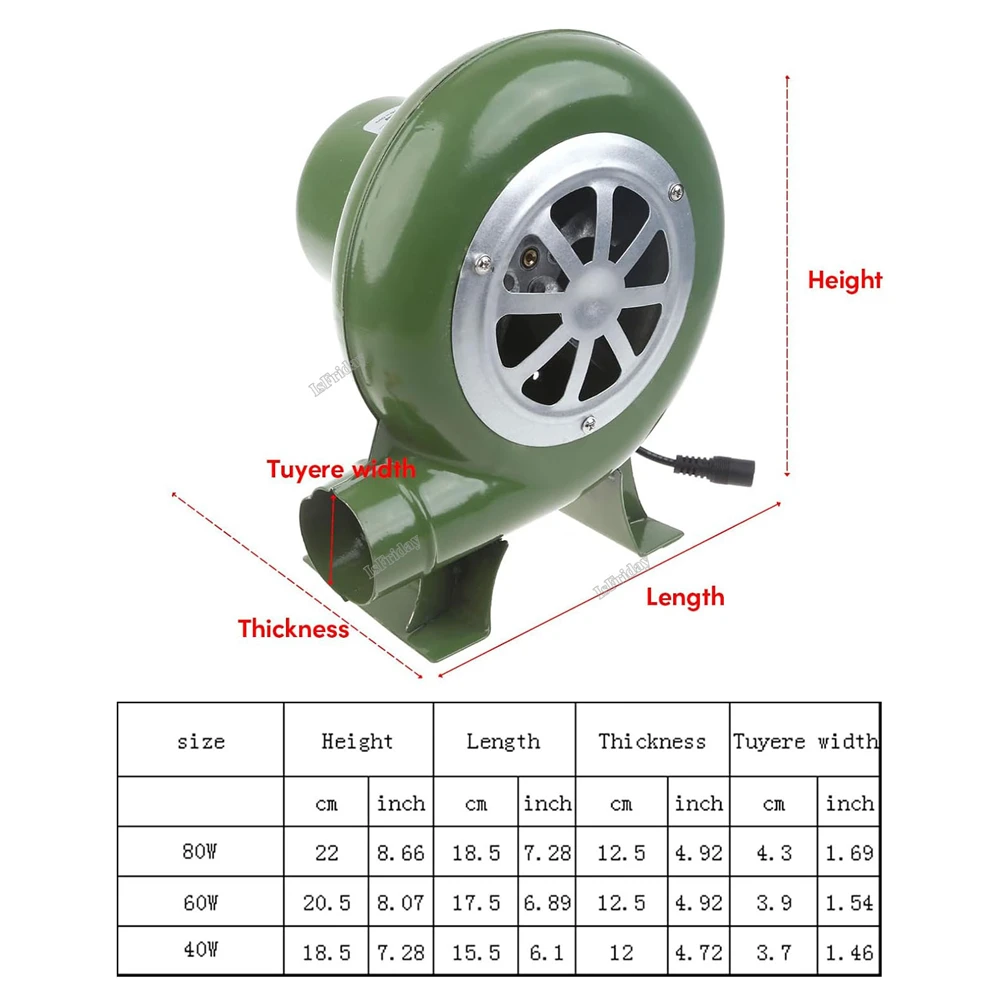 Imagem -05 - Ventilador Doméstico de Alta Potência 80w Ventilador para Churrasco Mini Ferreiro Forges Ventilador Adaptador Velocidade Ajustável 2025 Natal Ac100240v