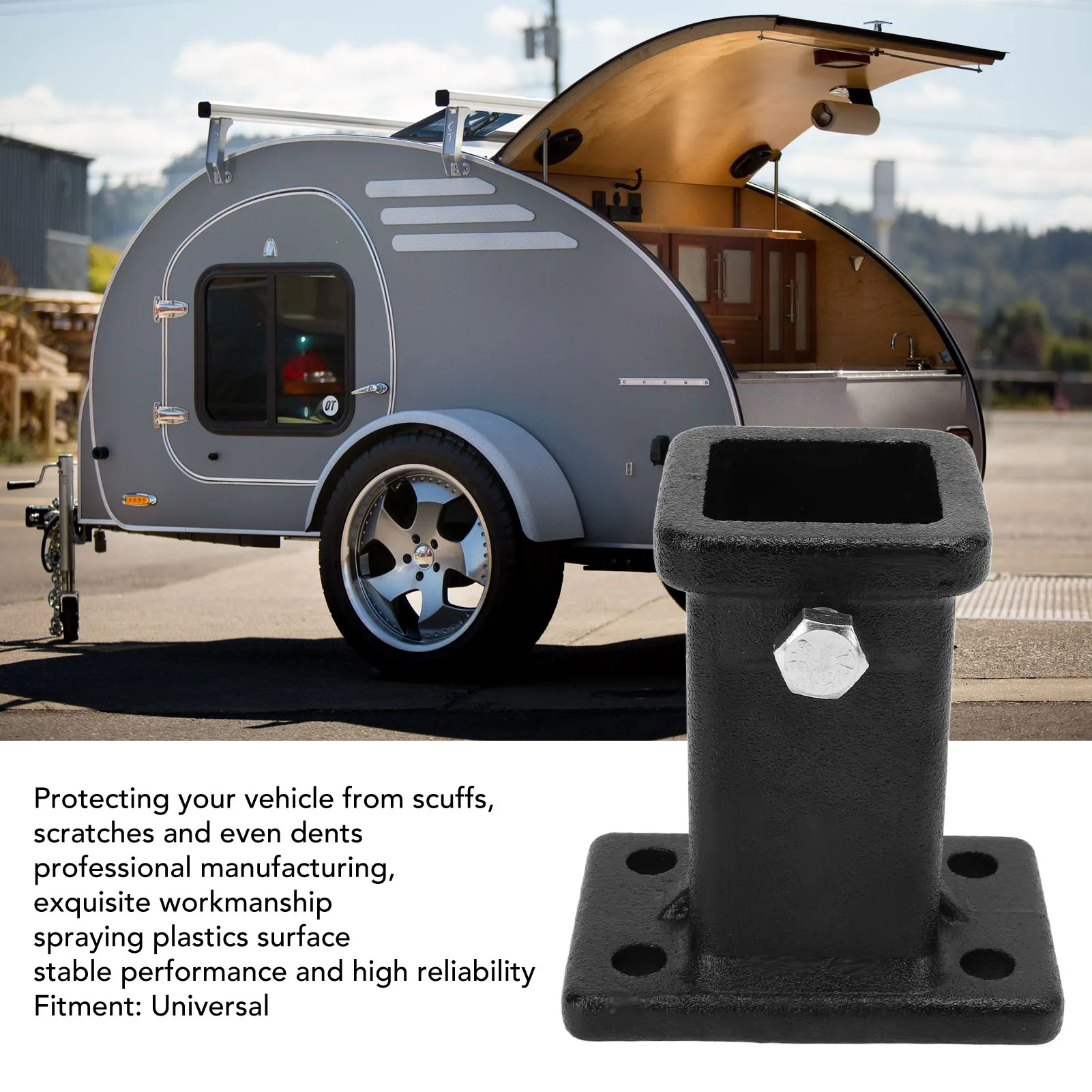 2in Bolt On Receiver Tube Trailer Tow Bar Hitch Receiver Adapter Cast Steel Universal for Pickup Trucks