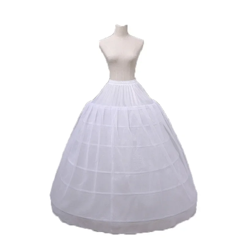 

6 Hoops Petticoats Big White Fluffy Crinoline Slip Underskirt For Ballgown Wedding Bridal Gown