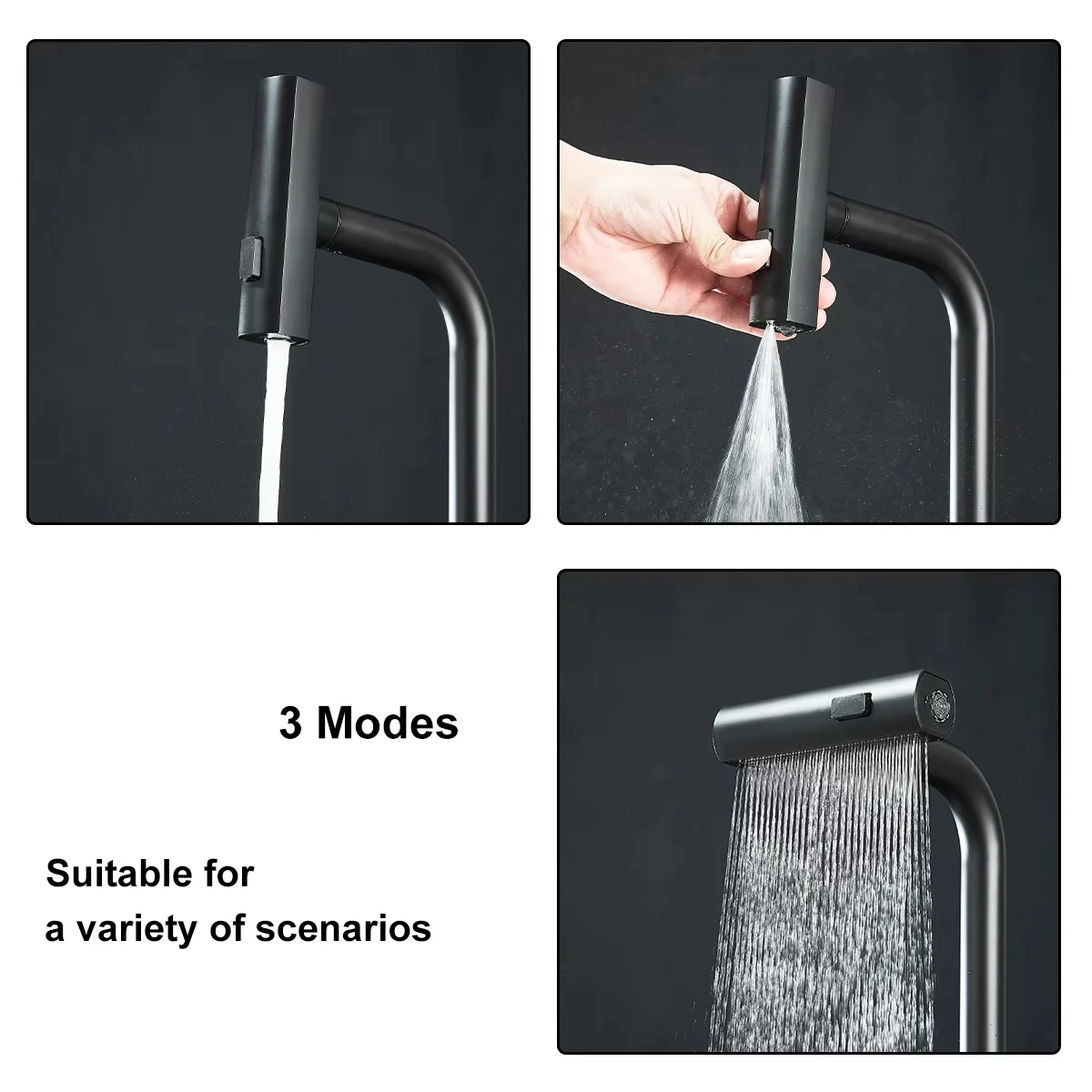 Robinet mitigeur chaud et froid, robinets de cuisine extractibles, bec de débit d'eau monté sur le pont, robinet de salle de bains domestique en acier inoxydable