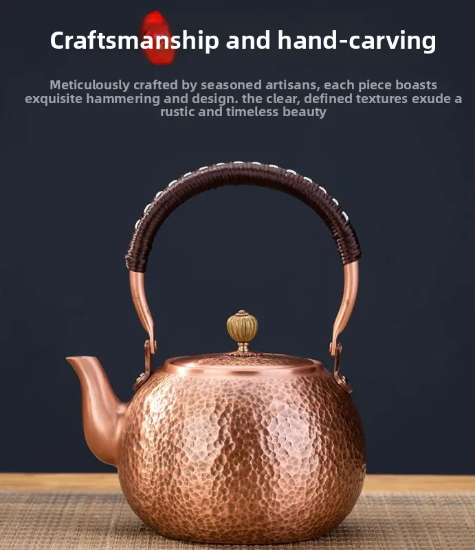 Pure copper fireplace brewing tea copper teapot, handmade pure large capacity
