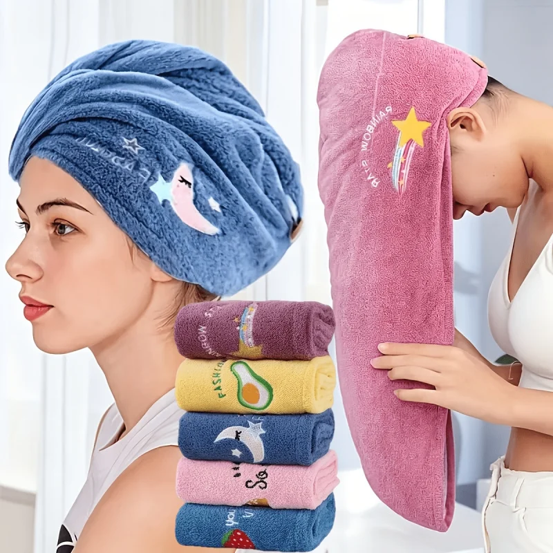 2Essential towel for goddesses——Soft headscarf-style design，Equipped with a snap button mechanism，Possesses excellent water abso