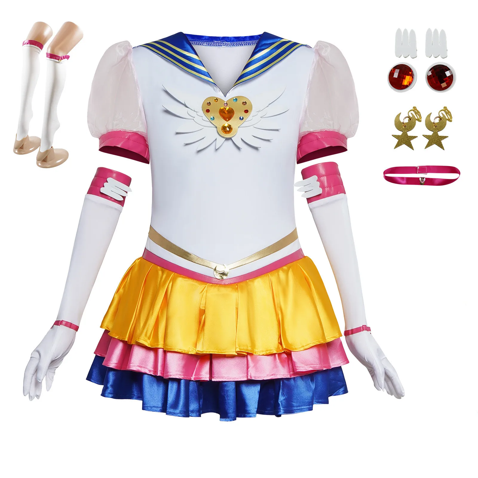 

Anime Tsukino cos Usagi Cosplay Costume Dress Outfit JK Uniform Halloween Carnival Suit Custom Made