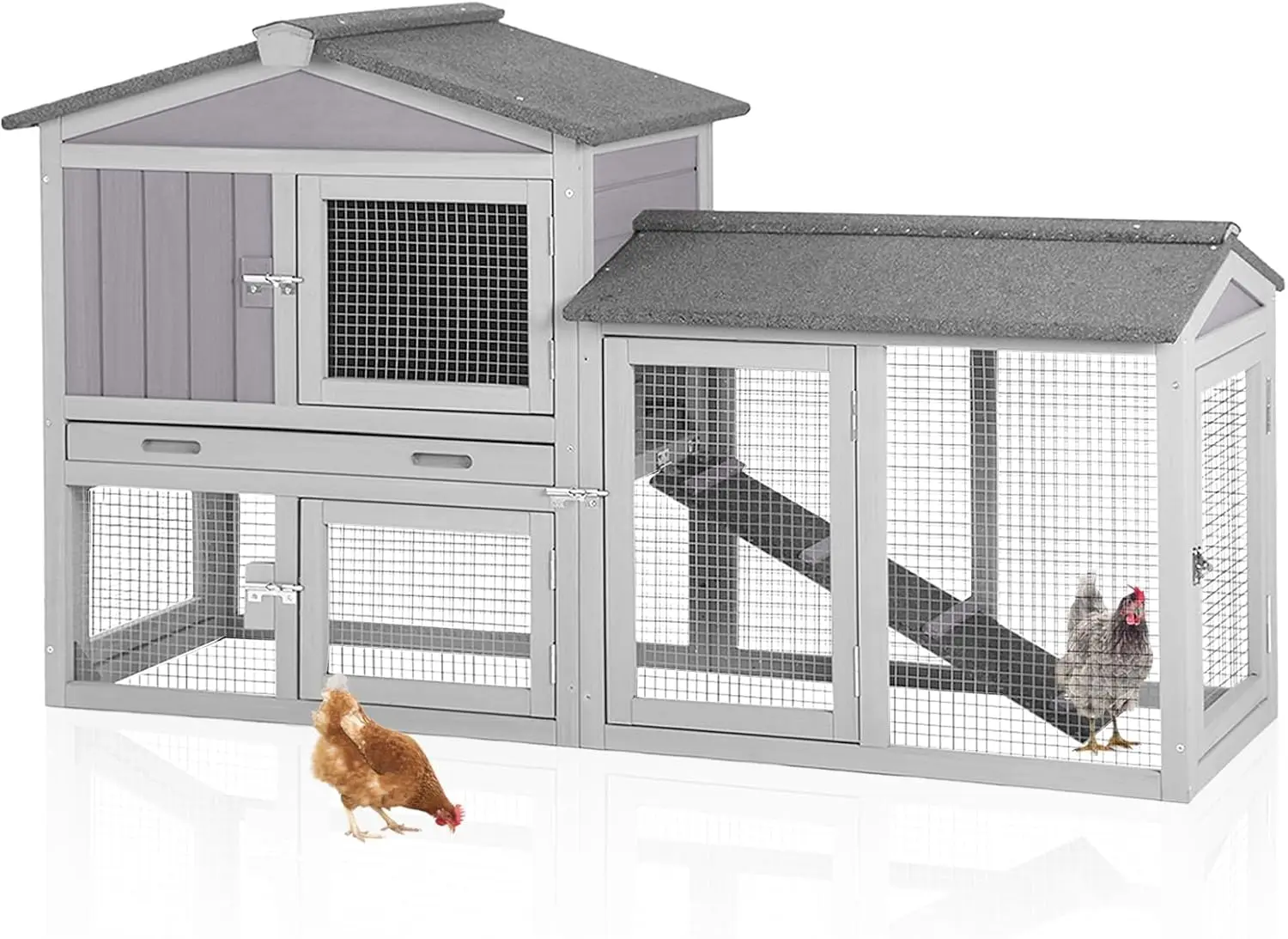 

Деревянный курятник для 2 кур, расширяемый уличный домик для кур с защитой от непогоды