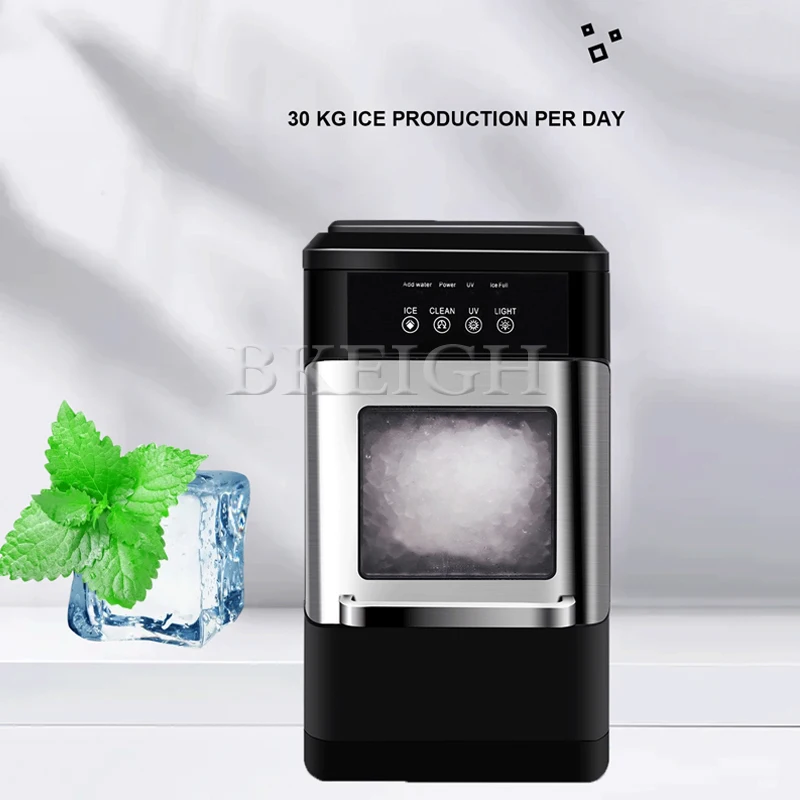 30kg Fully Automatic Small Ice Maker, Portable Desktop Commercial Ice Maker