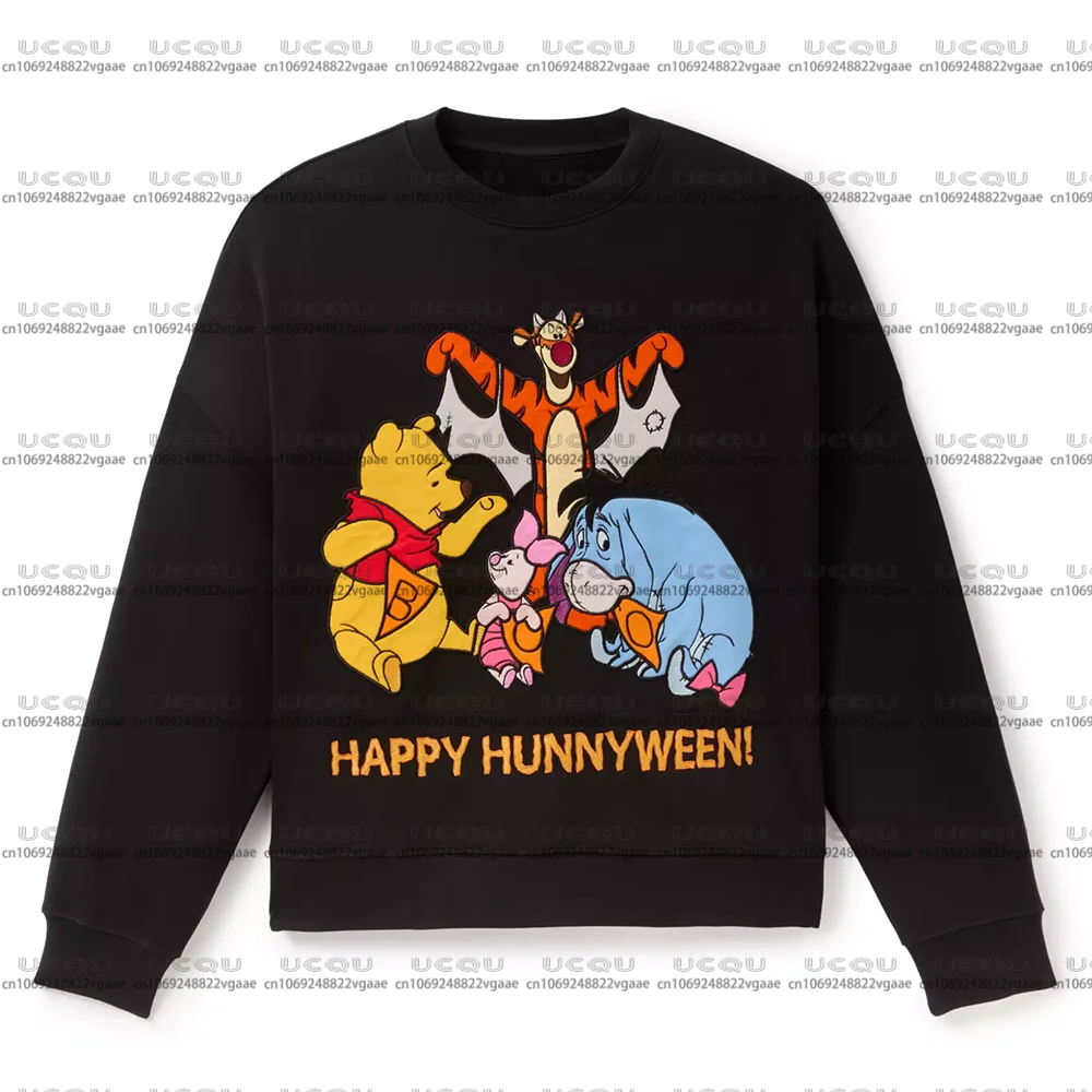 ديزني تي شيرت علوي هدية الكبار Y2k رحلة زوجين القطن الشارع الشهير هوديي ويني ذا بوه سعيد Hunnyween البلوز البلوز