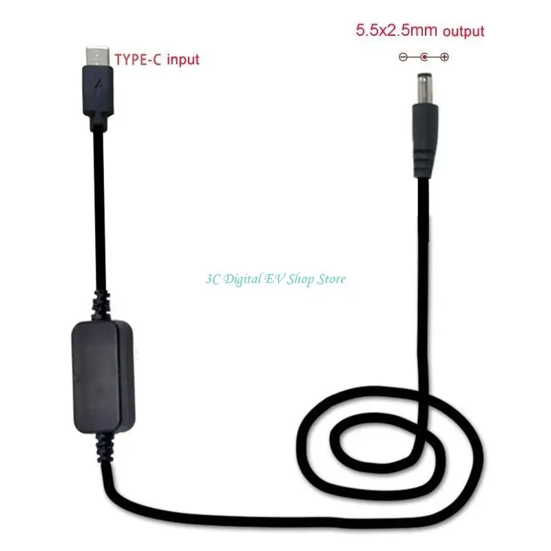 E74D LED Light CCTV Camera 5.5x2.5mm Plug Accessories Type-C to 5.5x2.1mm 12V 20V