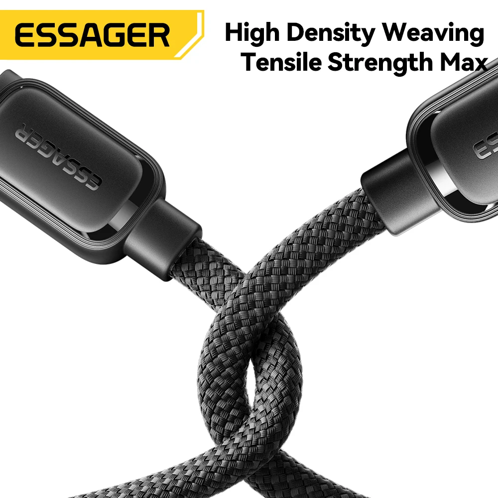 Essager PD 100 واط 60 واط شفط مغناطيسي مضاد لللف نوع C إلى C كابل شحن سريع سلك الحبل لسامسونج هواوي Xiaomi لينوفو