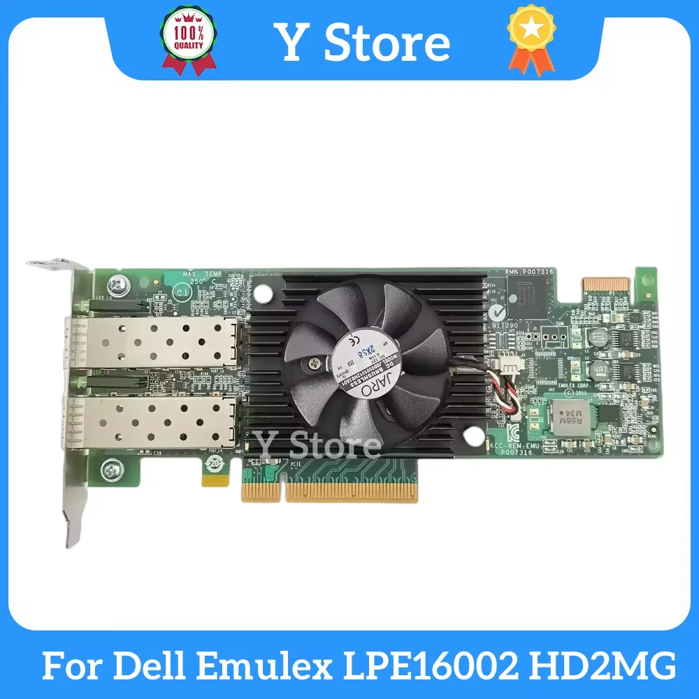 

Y Store для Dell Emulex LPE16002 HD2MG 0HD2MG CN-0HD2MG 16 ГБ двухпортовая оптоволоконная карта HBA Быстрая доставка