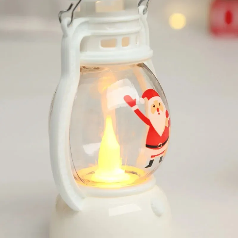 Linternas LED portátiles de Navidad, Papá Noel, muñeco de nieve, decoración interior, luces alimentadas por batería para el hogar, adornos navideños de Año Nuevo