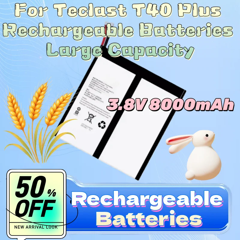 

High-Quality Zero Cycles Tablet PC Battery for Teclast T40 Plus Rechargeable Batteries Large Capacity 3.8V 8000mAh + Free Tools