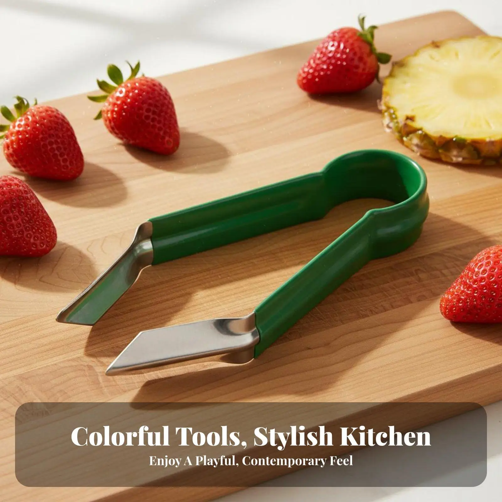 Fruit Coring Tweezers Stainless Steel Weeder Tool Pineapple Eye Extractor Strawberry Huller Kitchen Gadget for Home Cooks