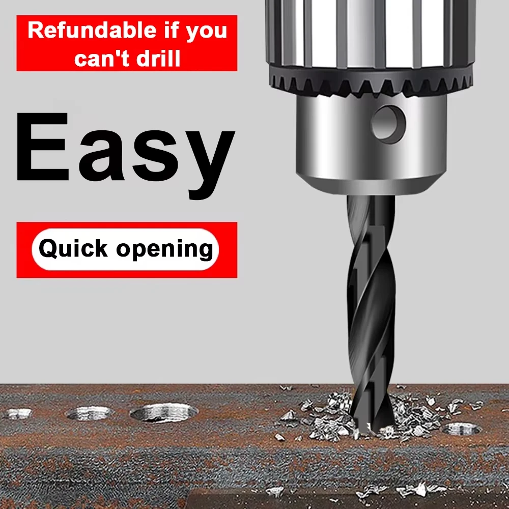 1Pcs Reduced Shank Drill Bit 1/2” Shank High Speed Steel Twist Drill Bit HSS 4241 for Aluminum Plate Copper Wood Stainless Steel