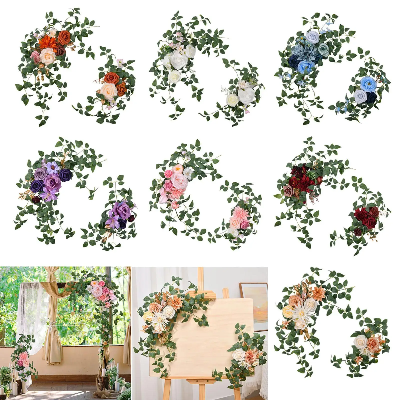 2x Wedding Arch Flowers Beautiful Decorations for Window Ceremony Front Door