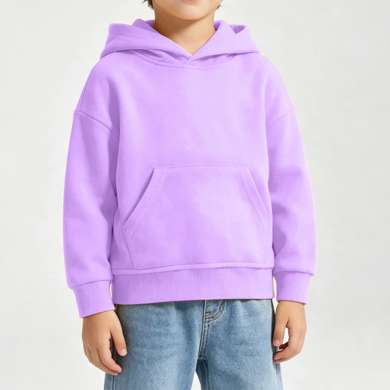 Children's color long sleeve comfortable pocket hoodie 15UB