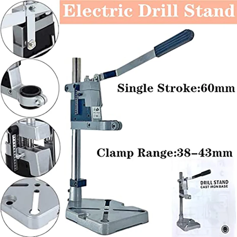 Electric Drill Bracket Single/Double Head Drilling Holder Grinder Rack/Clamp Bench Press Stand/Aluminum Flat Nose Pliers