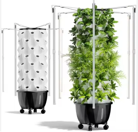Hydroponics Tray Tower Aquaponics Grow System Growing Strawberry Planter Garden Grow Towers Vertical Planting Hydroponic Tower