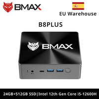 BMAX B8 Plus Mini PC Intel Core i5-12600H 12 Cores Max 4.5GHz, 24GB LPDDR5 RAM 512GB SSD, 2.4/5GHz WiFi Bluetooth 5.0, 2 * HDMI 2