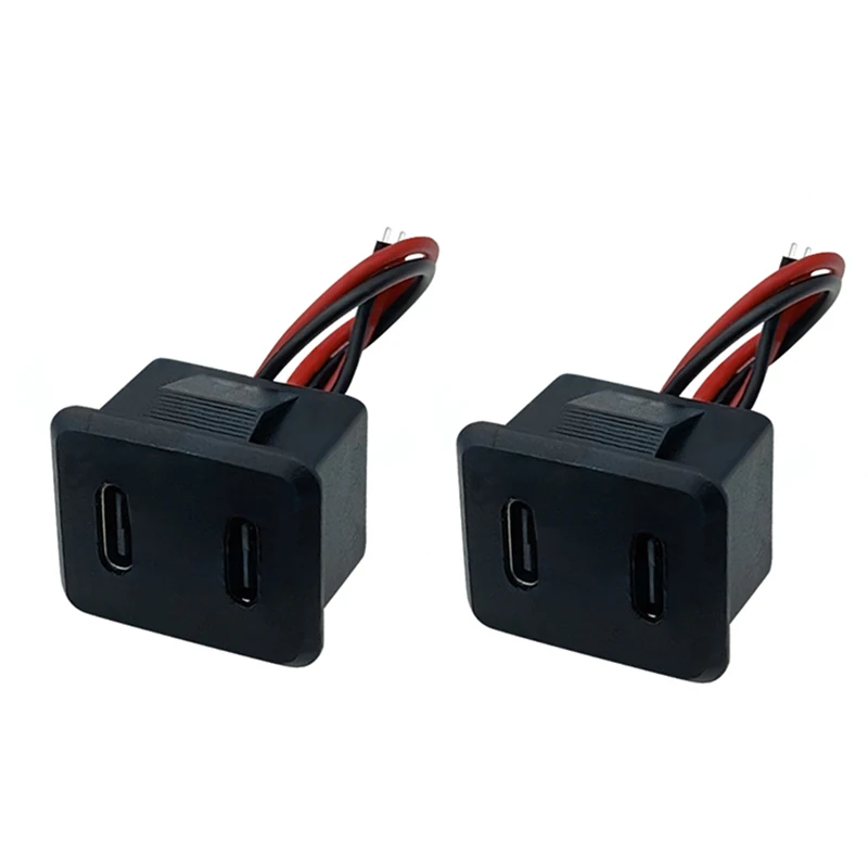 

1-5PCS 3A Double layer USB female base type-c socket a female USB lamp charging socket power socket with cable connector