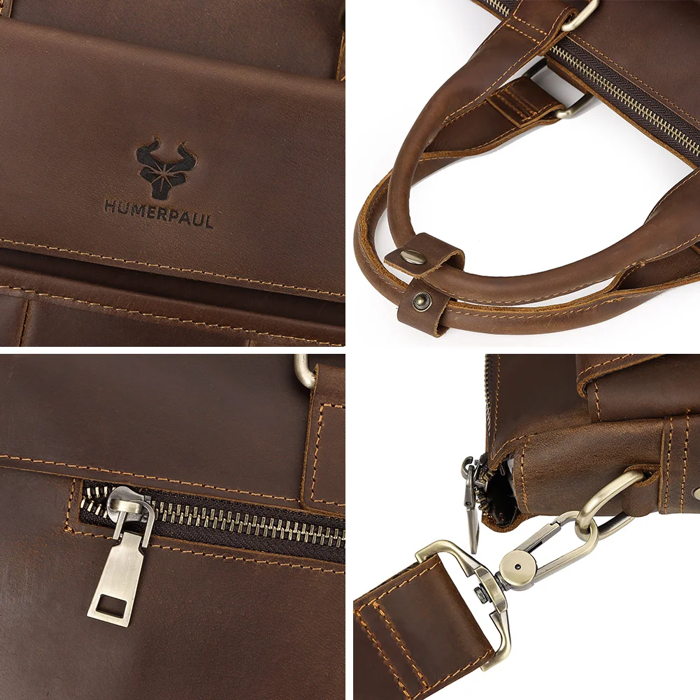 حقيبة رجال الأعمال من الجلد الأصلي ، حقيبة كتف كاجوال ، حقيبة لابتوب ، حقائب يد للعمل ، سفر للرجال ، كروس بودي جانبي ، فاخر ،