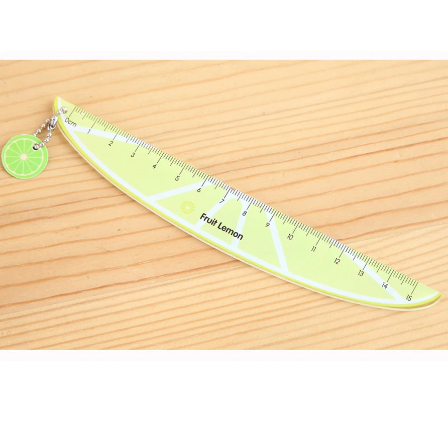 Creative Fruit Ruler Watermelon Ruler Cartoon Pattern Transparent Ruler Student Stationery Student Back-to-School Season