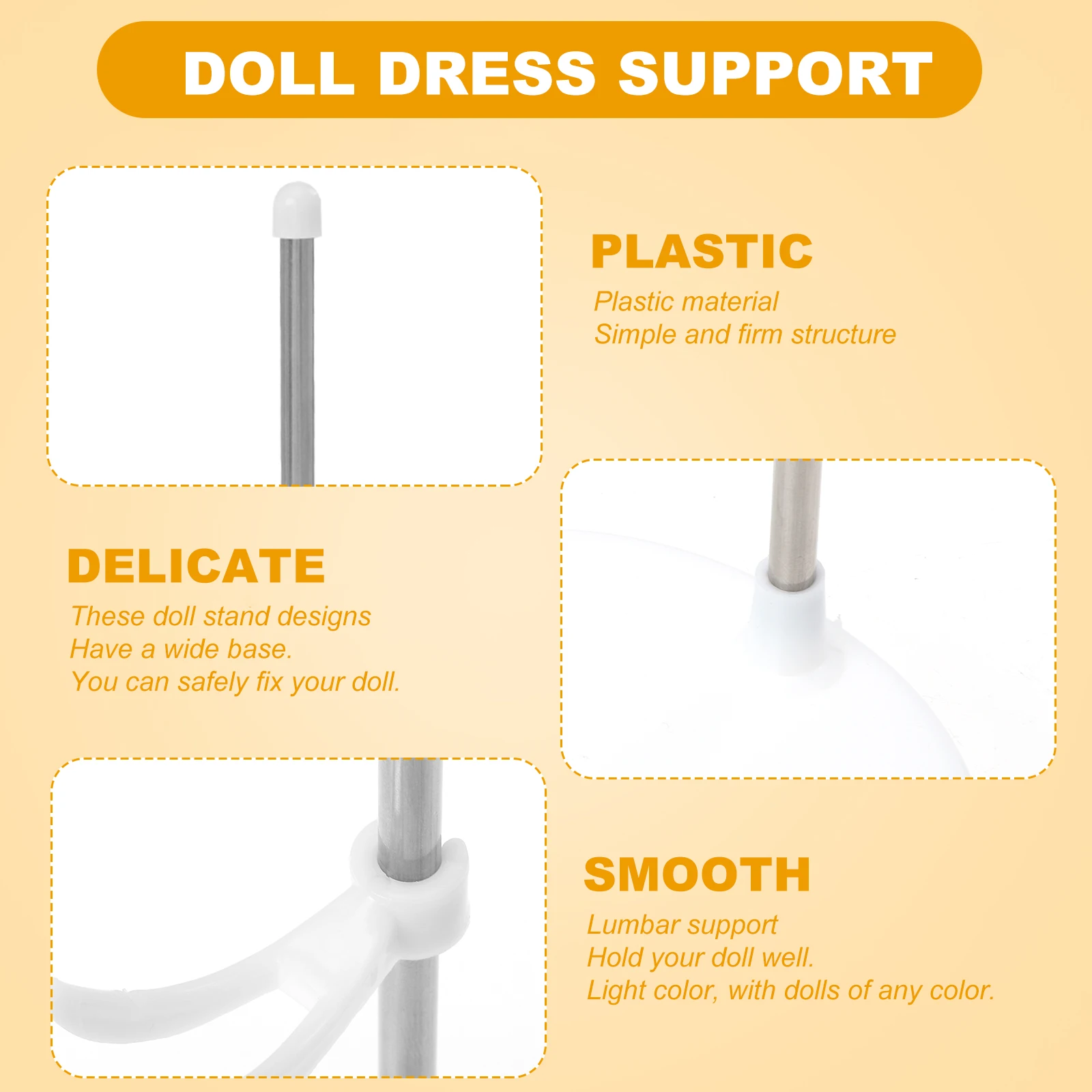 

5pcs Stands Display Plastic Adjustable Base White Supports for Figures Holders Kids Gift Easy Storage