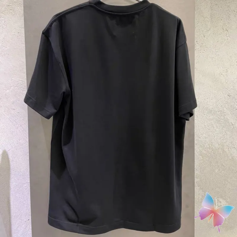 Summer Black AWC Tshirts Breathable Cotton Street Outfit Damaged Stickers Printed Letter Logo Short Sleeve Men Women  Top Tees
