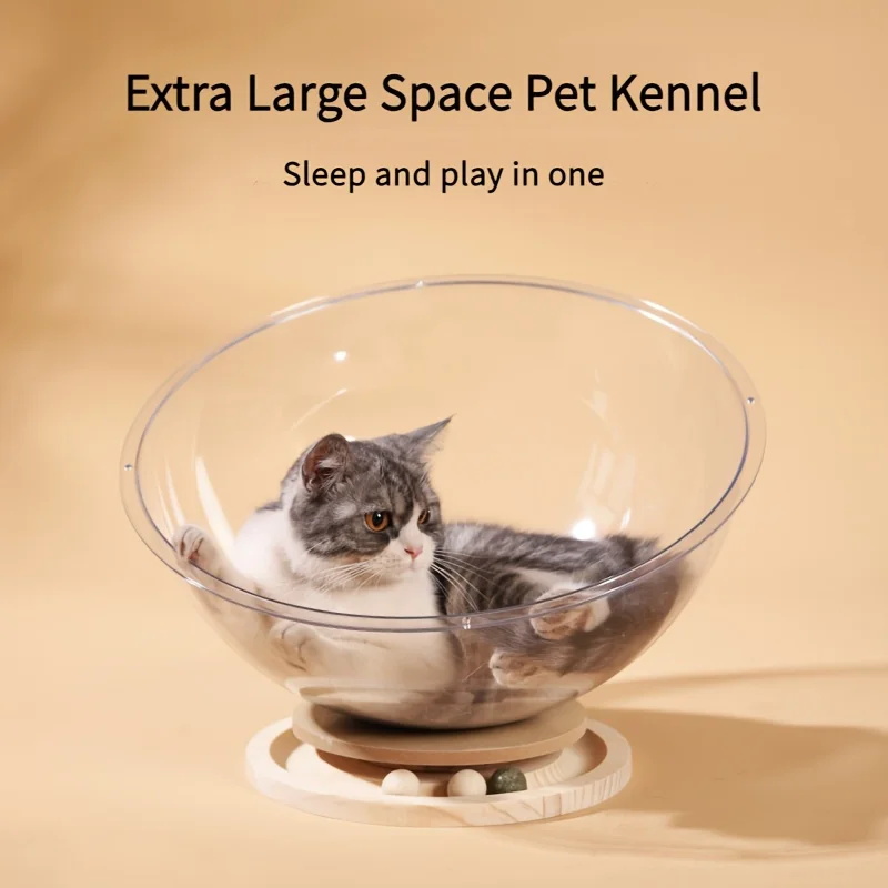 Space Capsule Cat Bed Indoor Cats Pet Supplies Four Seasons Universal Easy Cleaning Kitten Nest Transparnt for Kitten Cats