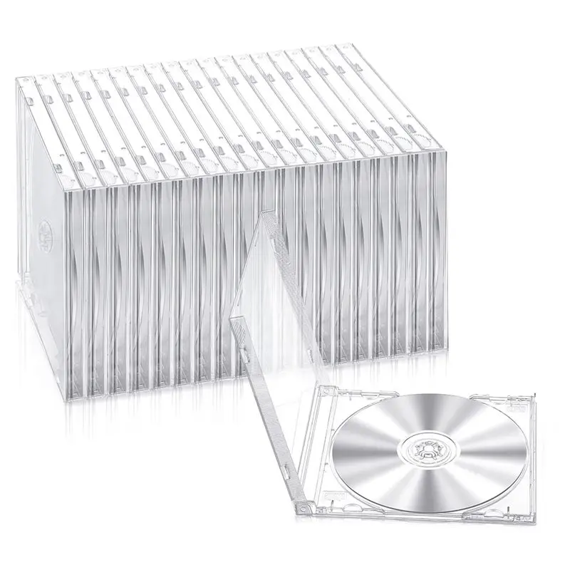 A33T-Plastic CD Jewel Case For Storage Album Storage Box DVD Cover Protection Replacement DVD Case For Protection Replacement