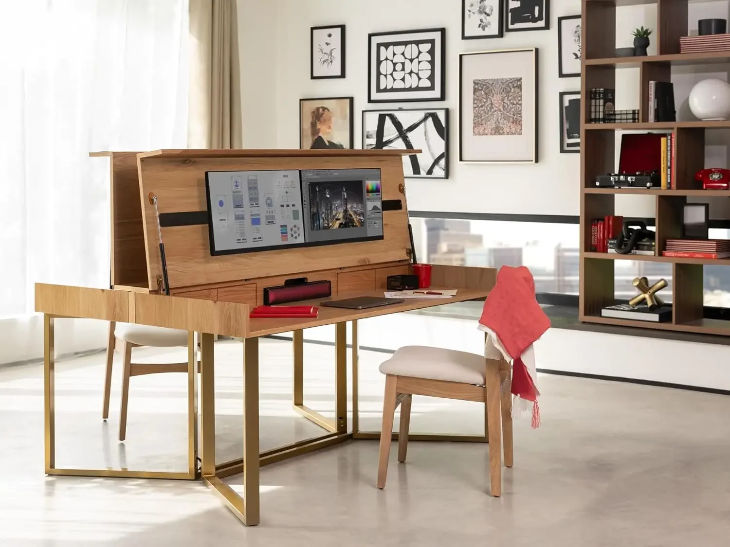

Transformer Table to Desk, Dining Table That Transforms into Computer Desk, Home Office, Gaming Desk, Study Desk, or Dining Room