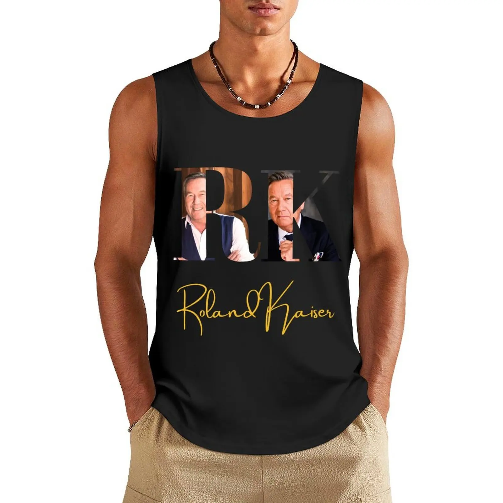 

Roland kaiser - roland kaiser merch Tank Top Clothing Men's tops bodybuilding t shirt Men's summer vest