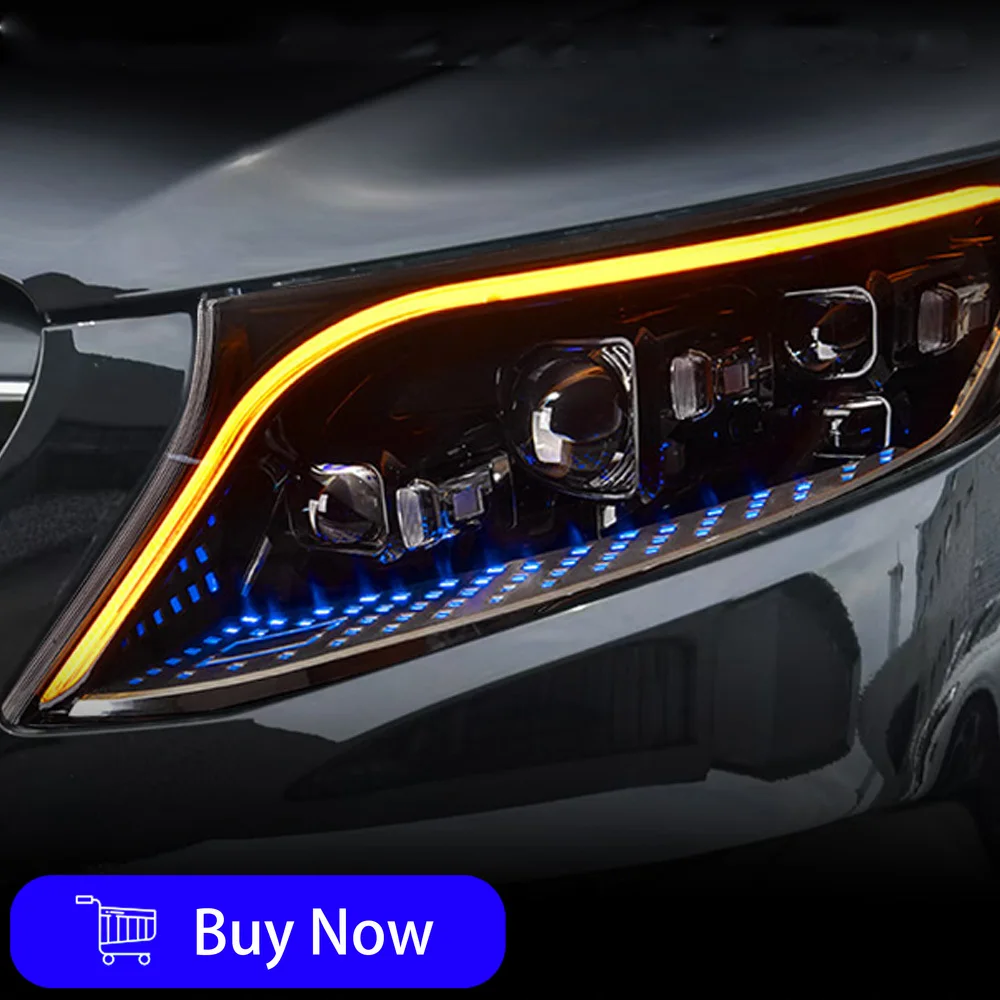 Car Head Lamp for Benz Vito W447 V260 V300 2016-2024 Upgrade High Quality S Class Style Dynamic Headlight Lens Accessories Tool