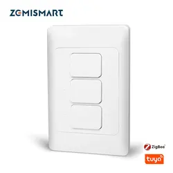 Zemismart Tuya Zigbee Push Light Switch Control Smart Life US AU Physical Wall Switches Push Button Interruptor