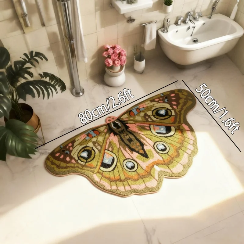 VIKAMA butterfly patterned irregular carpet anti slip and absorbent bathroom entrance door Bohemian style home decoration