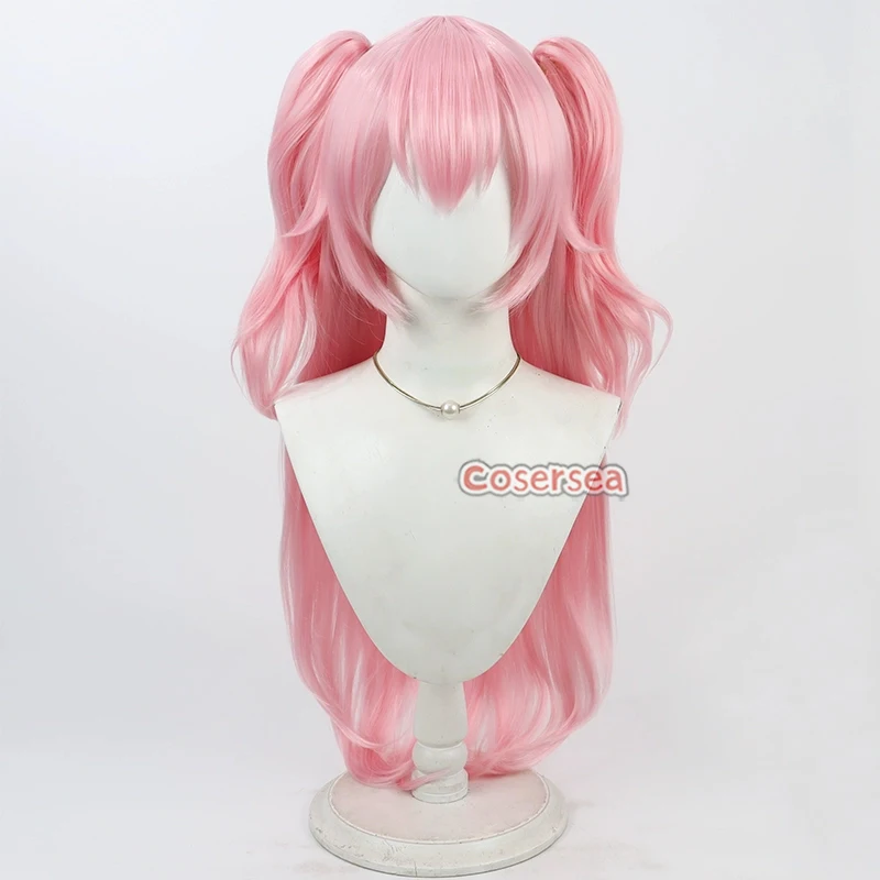 Cosersea Progress Native Love Mary Cosplay Wigs Role Play 100cm Long Wavy Pink Ponytail Cos Wig Synthetic Hair Heat Resistant