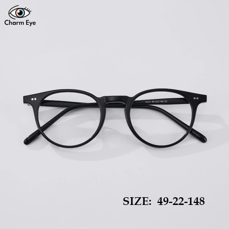 

Personalized Retro Oval Myopia Glasses Fashion Men Women Street Photography Optical Retro Fine Frame Acetate Eyeglass Frames